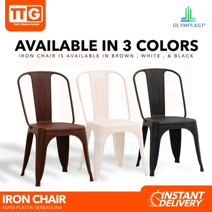 OLYMPLAST - IRON CHAIR Kursi Plastik Sandaran Tumpuk Cafe