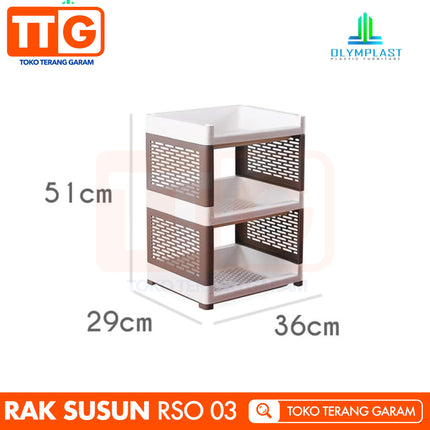 OLYMPLAST - RSO 03 Rak Plastik Serbaguna Dapur Toilet 3 Susun