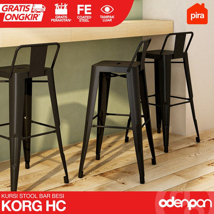 PIRA - KORG HC Kursi Stool Bar Cafe Besi Import Tinggi Outdoor