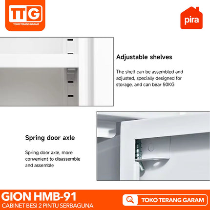 PIRA - GION HMB 91 Drawer / Cabinet / Diswar / Laci Besi 2 Pintu