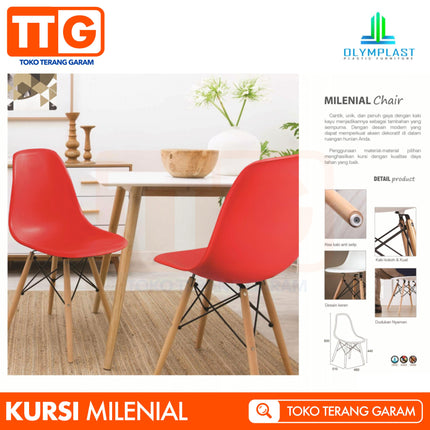 OLYMPLAST - MILENIAL Kursi Plastik Kafe / Makan Minimalis