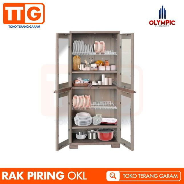 OLYMPLAST - OKL JUMBO Rak Piring Plastik / Lemari Sayur 2 Pintu