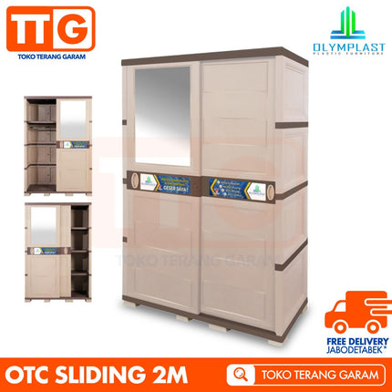 OLYMPLAST - OTC SLIDING MODERN Lemari Pakaian Plastik 2 Pintu