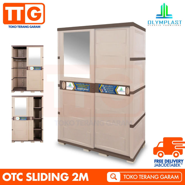 OLYMPLAST - OTC SLIDING MODERN Lemari Pakaian Plastik 2 Pintu