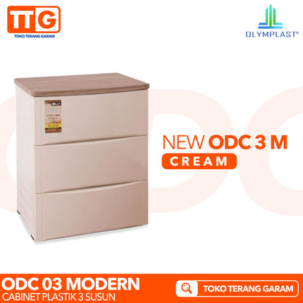 OLYMPLAST - ODC 03 MODERN Drawer Cabinet Plastik Laci 3 Susun