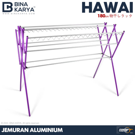 BINA KARYA - HAWAI Jemuran Aluminium 9 Palang Minimalis 180 cm
