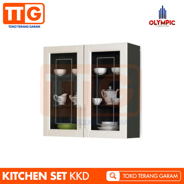 OLYMPIC - KKD Kitchen Set Gantung Mutiara Minimalis 2 Pintu Kaca
