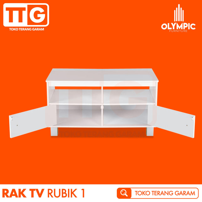 OLYMPIC - RTV RUBIK 1 Meja / Rak TV Dengan Pintu 80 cm
