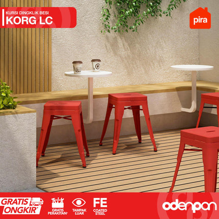 PIRA - KOR LC Kursi Bangku Stool Cafe Besi Import Outdoor