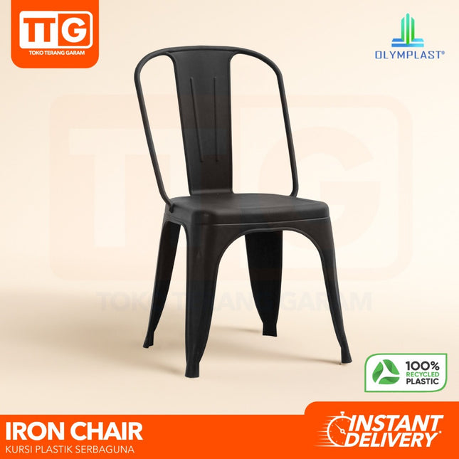 OLYMPLAST - IRON CHAIR Kursi Plastik Sandaran Tumpuk Cafe