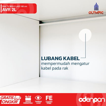 OLYMSTEEL - AVR 2L Meja TV / Rak TV / Bufet TV Besi Dengan 2 Laci 160 cm