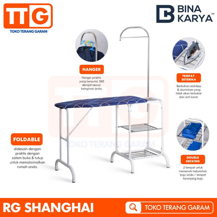 BINA KARYA - SHANGHAI Meja Setrika / Rak Gosok Dengan Gantungan
