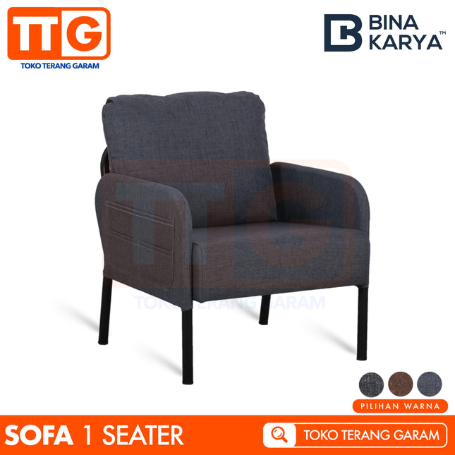BINA KARYA - MARCOPOLO 1S Sofa Modern 1 Seater Dudukan Rangka Besi