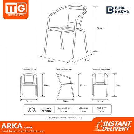 BINA KARYA - ARKA Kursi Santai / Kafe / Outdoor Chair Besi