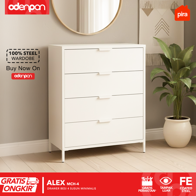 PIRA - ALEX MCH Drawer Cabinet Besi Dengan 4 Laci Susun