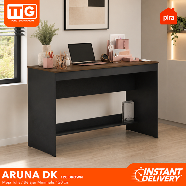 PIRA OX - ARUNA DK BROWN Meja Belajar / Kerja / Kantor Dengan Laci 120 cm