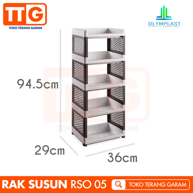OLYMPLAST - RSO 05 Rak Plastik Serbaguna Dapur Toilet 5 Susun