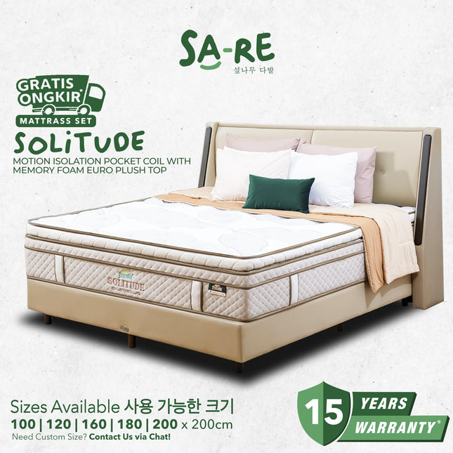 PROCELLA - SET SOLITUDE Kasur Pocket Spring Bed Memory Foam Plush Top
