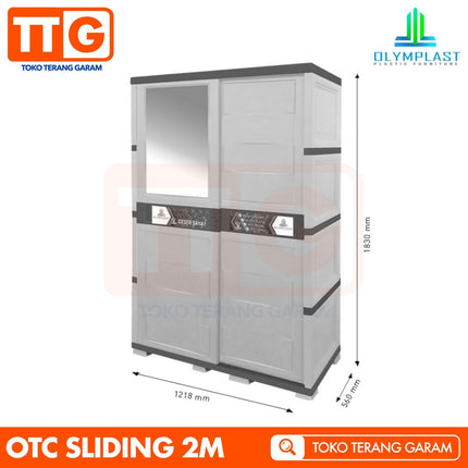 OLYMPLAST - OTC SLIDING MODERN Lemari Pakaian Plastik 2 Pintu