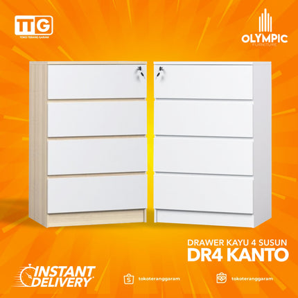 OLYMPIC - DR4 KANTO Drawer Kabinet Laci Kayu 4 Susun