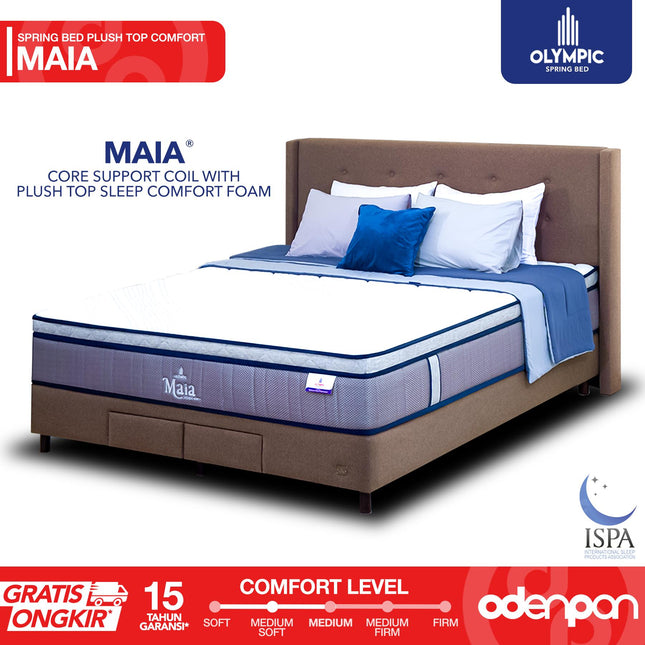 OLYMPIC - SET MAIA Kasur Spring Bed Mattress Garansi Plush Top Comfort Foam