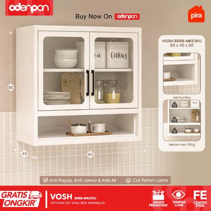 PIRA - VOSH MKCWU Kitchen Set Atas Besi Minimalis Dengan Kaca