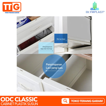 OLYMPLAST - ODC 02 CB Classic Drawer Cabinet Plastik Laci 2 Susun