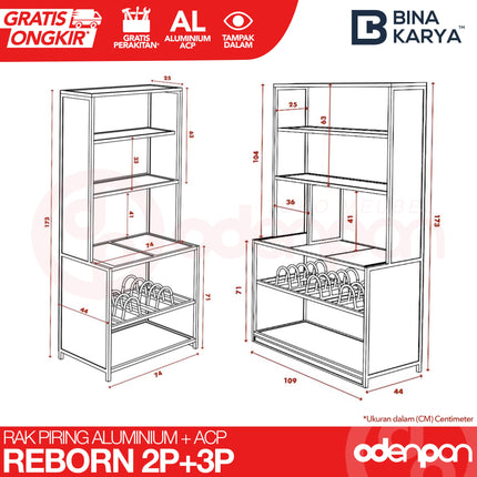 BINA KARYA - REBORN Lemari / Rak Piring 2 Pintu ACP
