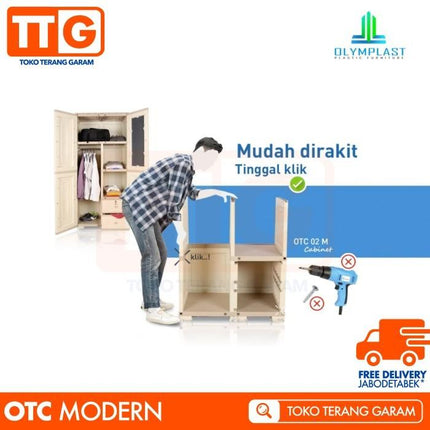 OLYMPLAST - OTC 4PL WOOD Lemari Pakaian Plastik 4 Pintu