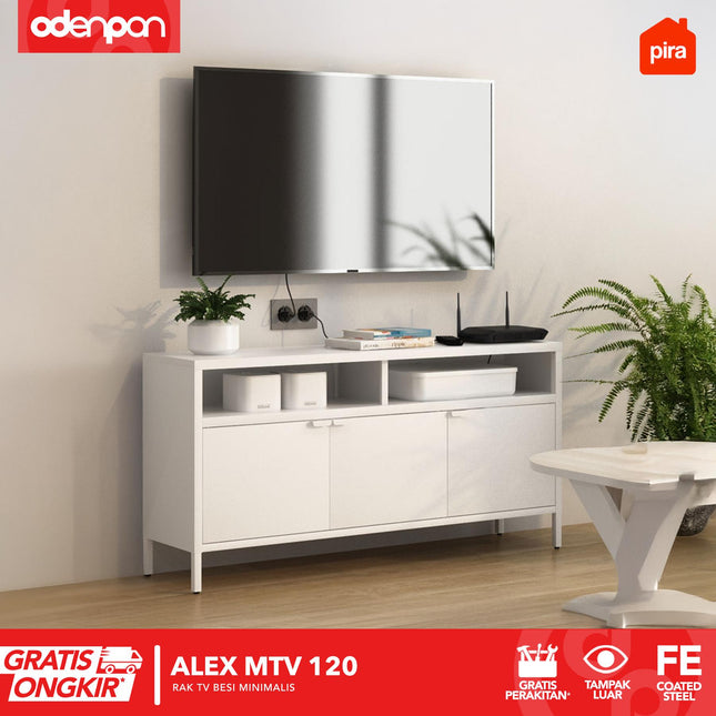 PIRA - ALEX MTV Meja / Rak TV Besi Minimalis Dengan Laci 120 / 150 cm