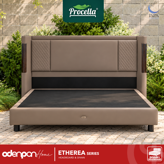PROCELLA - ETHEREA Set Divan & Headboard Kasur Kulit Premium