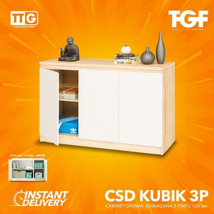 TGF - CSD KUBIK 120 Cabinet / Bufet Serbaguna Minimalis 3 Pintu