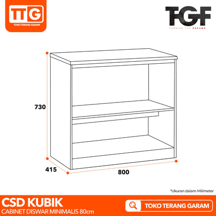 TGF - CSD KUBIK 80 Cabinet / Bufet Serbaguna Minimalis 2 Pintu