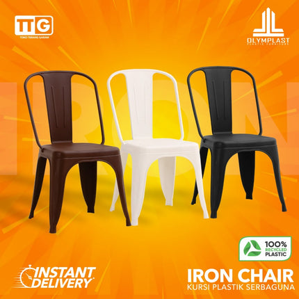 OLYMPLAST - IRON CHAIR Kursi Plastik Sandaran Tumpuk Cafe