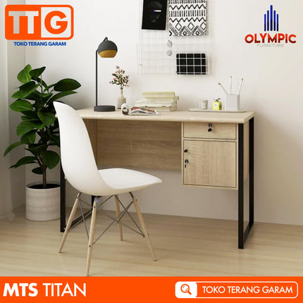 OLYMPIC - MT TITAN Meja Belajar / Kerja 1/2 Biro Kaki Besi 120 cm