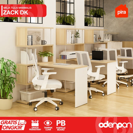 PIRA - ZACK DK 80 Meja Tulis / Belajar / Kantor Dengan Rak Penyimpanan