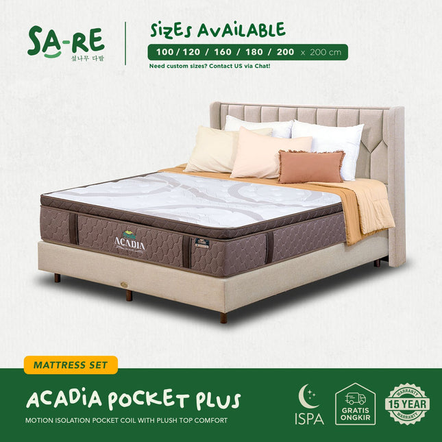 PROCELLA - SET ACADIA Kasur Pocket Spring Bed Plush Top ComfortV