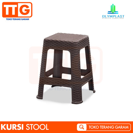 OLYMPLAST - SQUARE STOOL Kursi Plastik Baso Dingklik Rattan