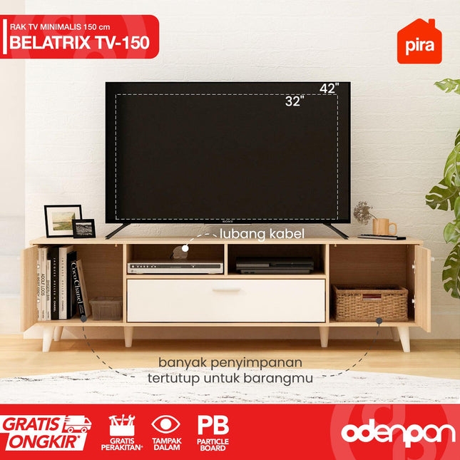 PIRA OX - BELATRIX TV 150 Meja / Rak TV Scandinavia 150 cm