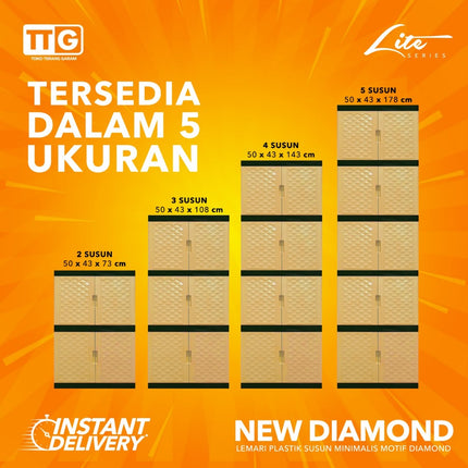 TABITHA - NEW DIAMOND Lemari Pakaian Plastik 2 3 4 5 Susun