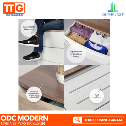 OLYMPLAST - ODC 02 MODERN Drawer Cabinet Plastik Laci 2 Susun