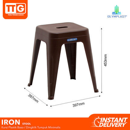OLYMPLAST - IRON STOOL Kursi Plastik Baso Tumpuk Cafe