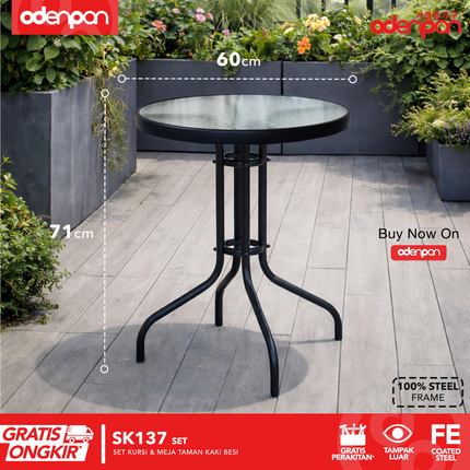ODENPAN - SK 137 SET Kursi & Meja Taman Besi Outdoor Minimalis