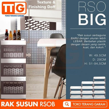 OLYMPLAST - RSOB 03 Rak Plastik Serbaguna Dapur Toilet 3 Susun Jumbo