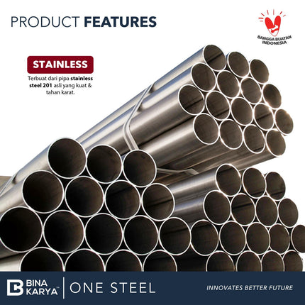 BINA KARYA - ONE STEEL Jemuran Stainless Steel Extra Jumbo 11 Palang 200 cm