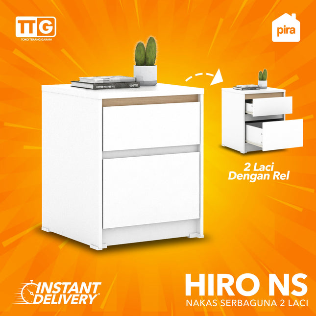 PIRA OX - HIRO NS Nakas Bedside Table Dengan 2 Laci