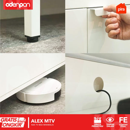 PIRA - ALEX MTV Meja / Rak TV Besi Minimalis Dengan Laci 120 / 150 cm