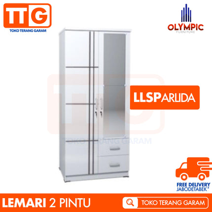 OLYMPIC G-STAR - ARLIDA 2P Lemari Pakaian 2 Pintu Dengan Cermin
