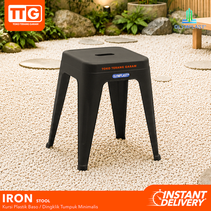 OLYMPLAST - IRON STOOL Kursi Plastik Baso Tumpuk Cafe