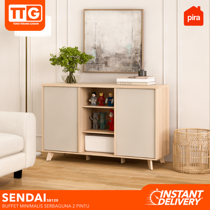 PIRA  - SENDAI SB 120 Lemari Laci Cabinet Drawer Bufet Minimalis 2 Pintu 120 cm